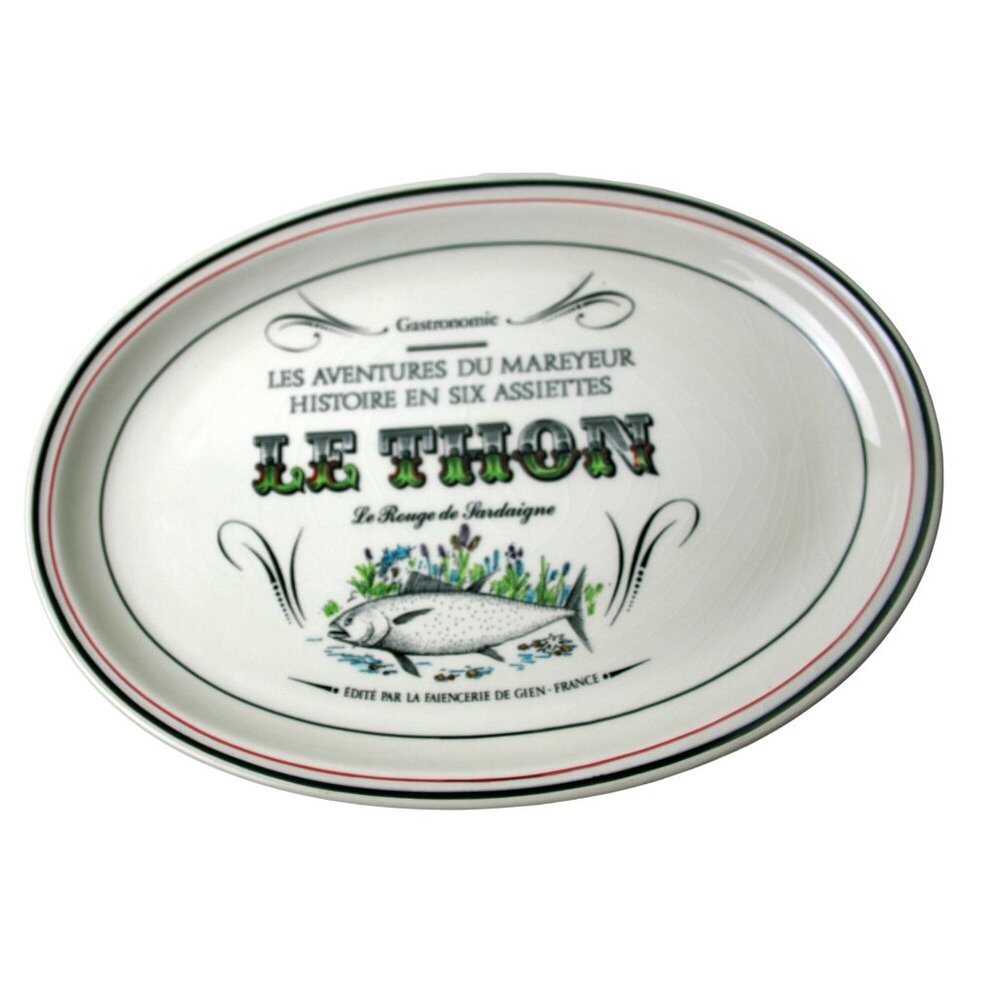 Set Of 6 Gien France "La Rascasse L'Aiglefin Le Thon Le Rouget La Barbue La Sard - Picture 11 of 12